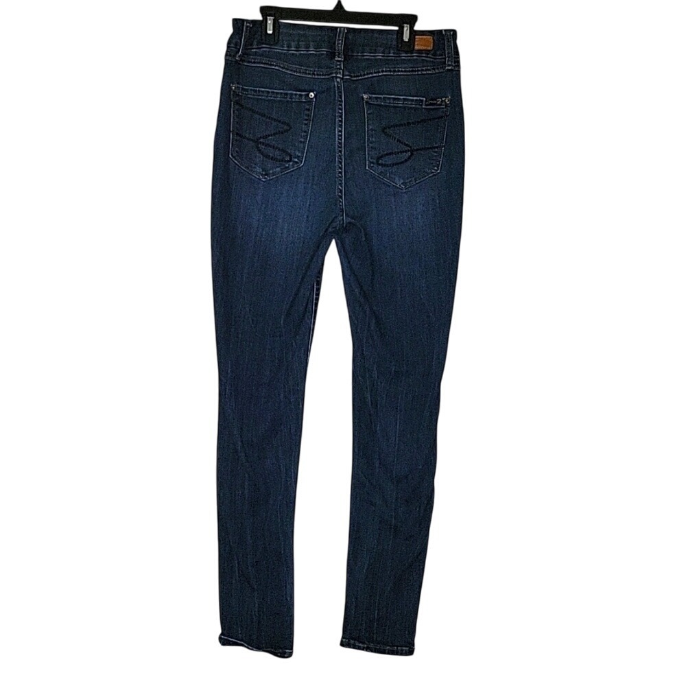 7 FOR ALL MANKIND Straight‎ Leg Tummyless High Rise Skinny Logo Jeans 10 Dark